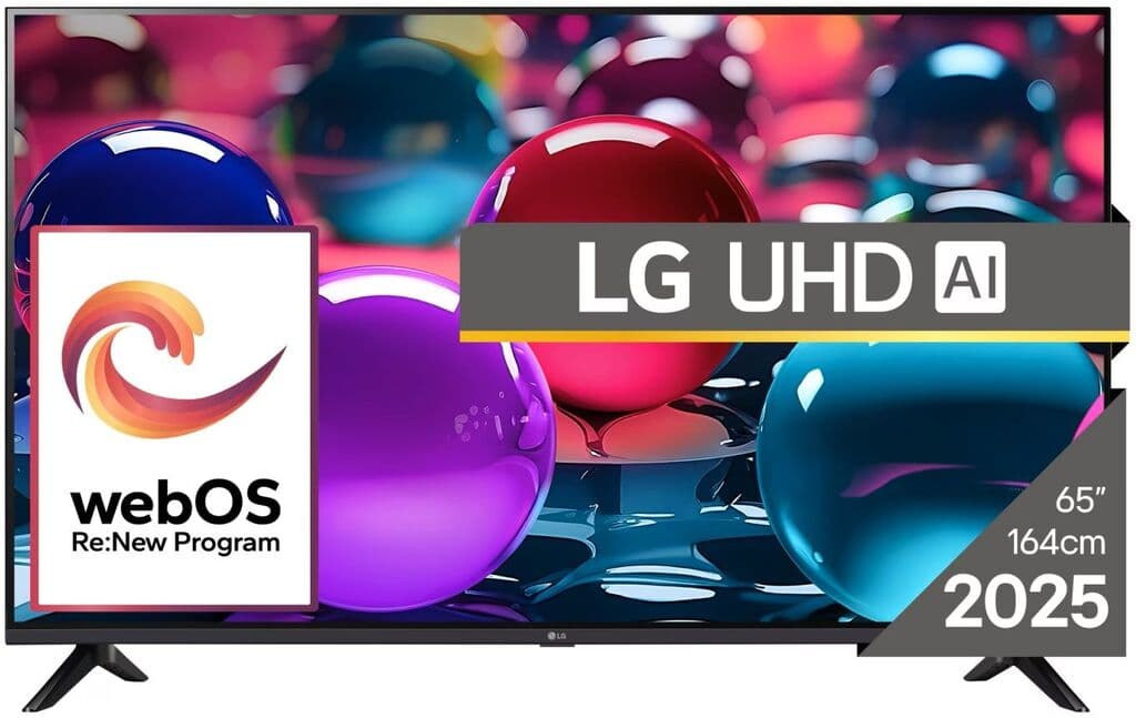 LG TV 65UA73003LA, 65", 4K HDR, Smart, WebOS2025, Black