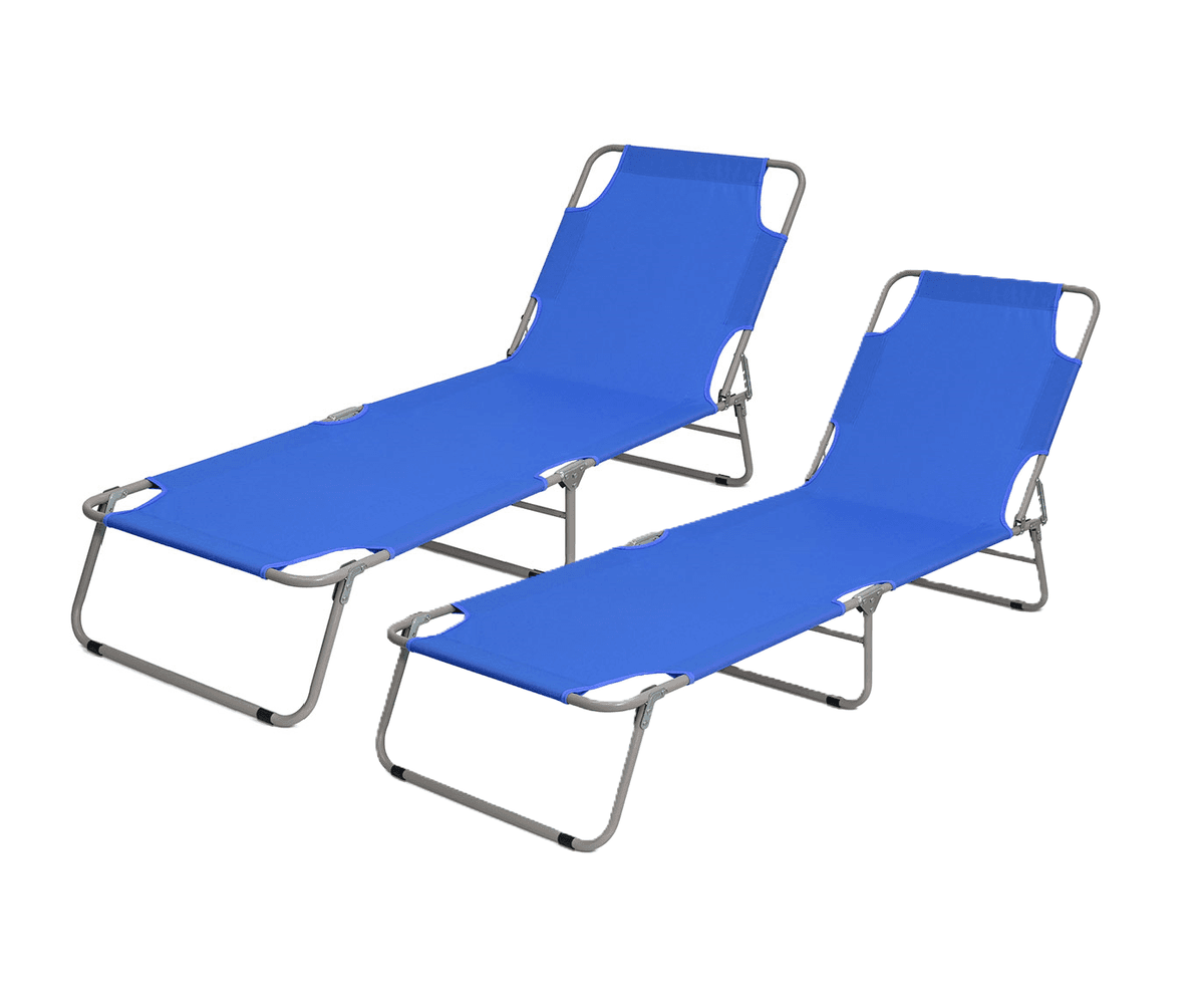 Beach Chaise Lounge Set - 2 Pieces, Blue