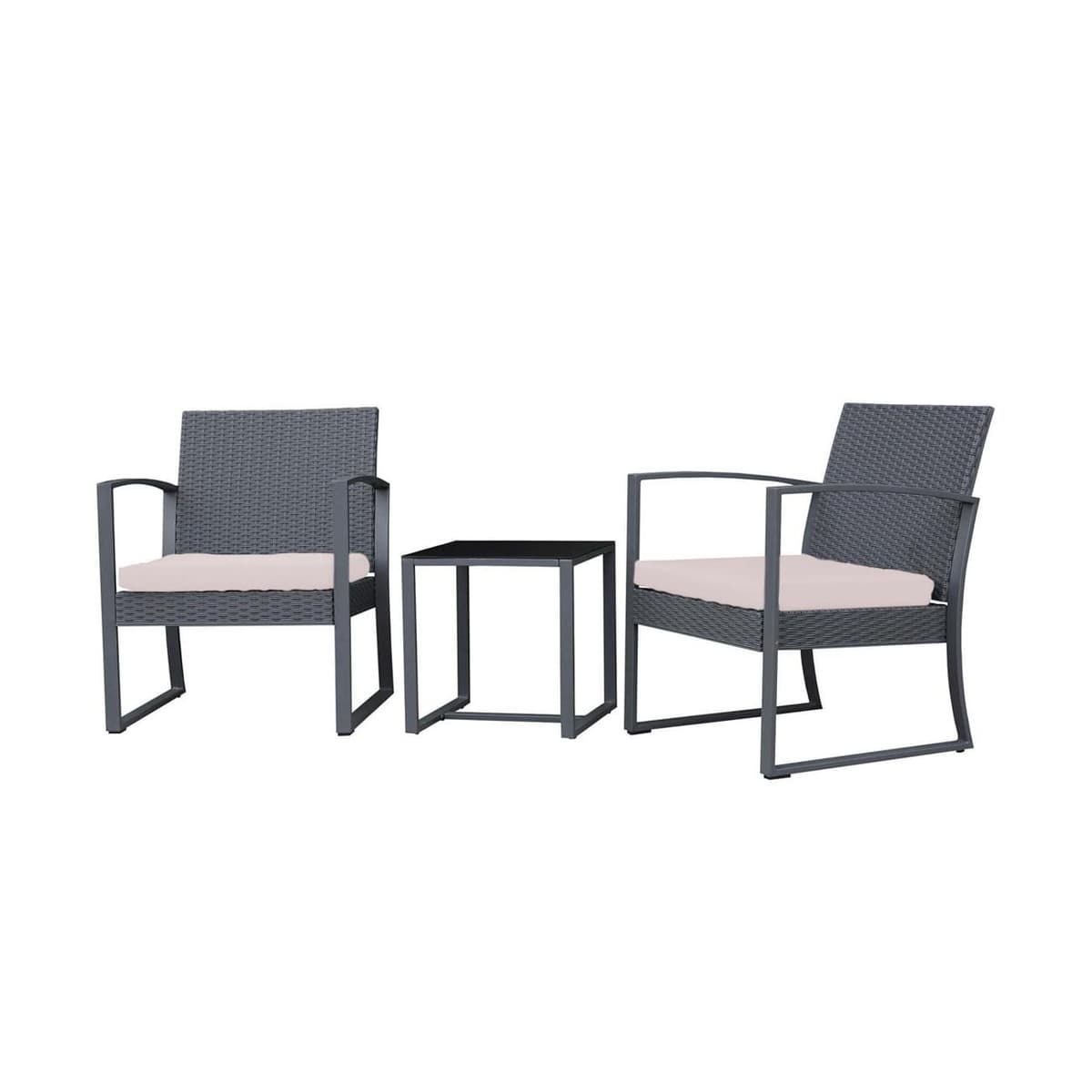Garden furniture, two chairs and a table, Anthracite