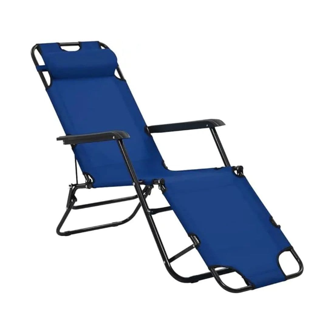 Folding sun lounger DENIS, 84x116x60 cm, dark blue