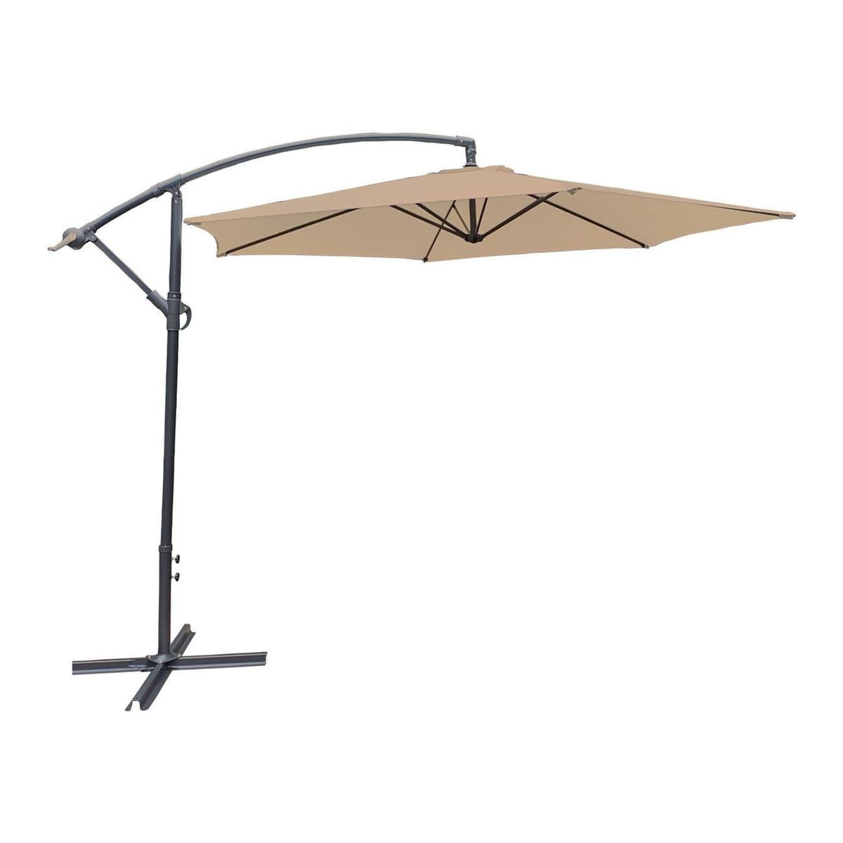 Foldable aluminum sun umbrella, 300 cm, beige