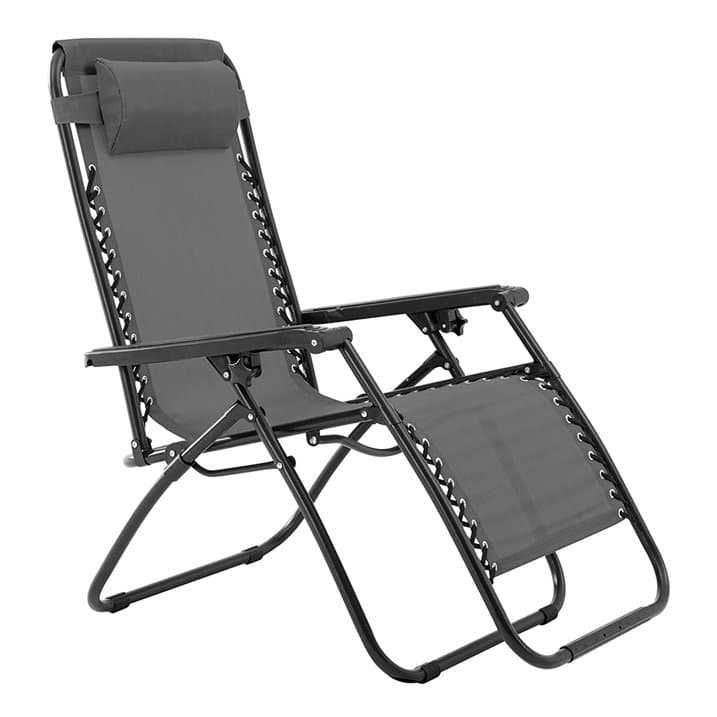 Folding chair-daybed DENIS 162x64x110 cm dark gray color