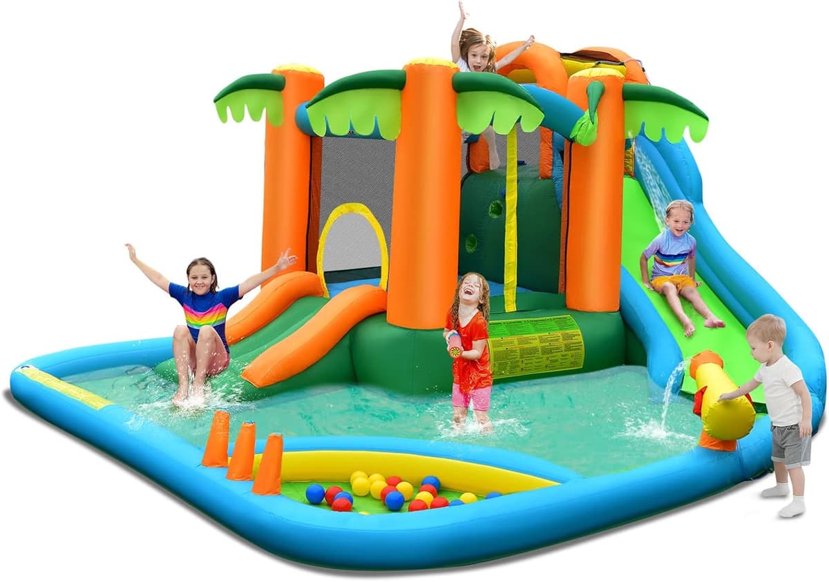 Children's park – playground with slides and a Wet & Dry Oaza 7-in-1 pool, 430 × 375 × 205 cm