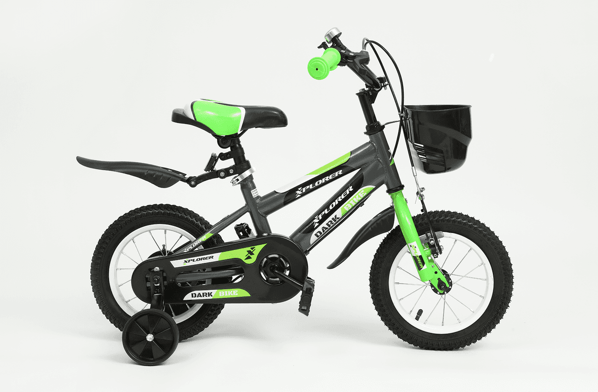 Xplorer Kids' Bicycle Dark 12", black-green