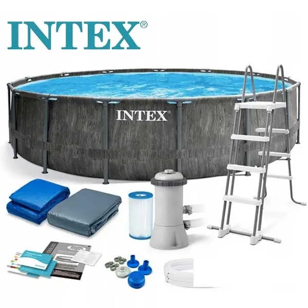 INTEX Grevywood Premium Frame Pool 457cm x 122cm 26742NP